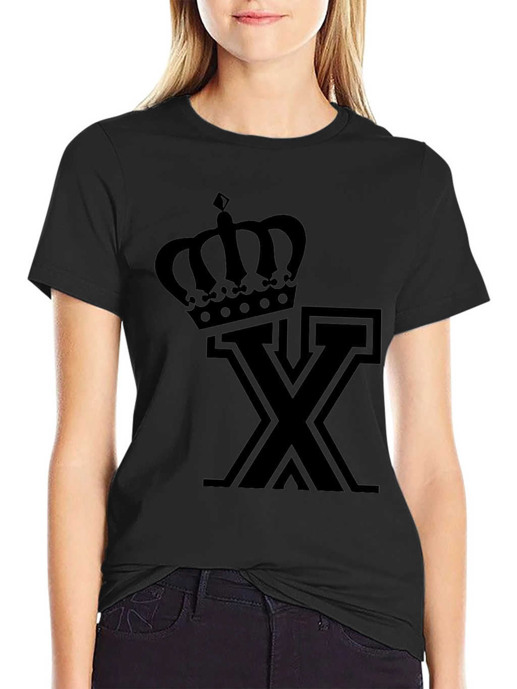 Crown X Graphic Tee - Stylish Black T-Shirt