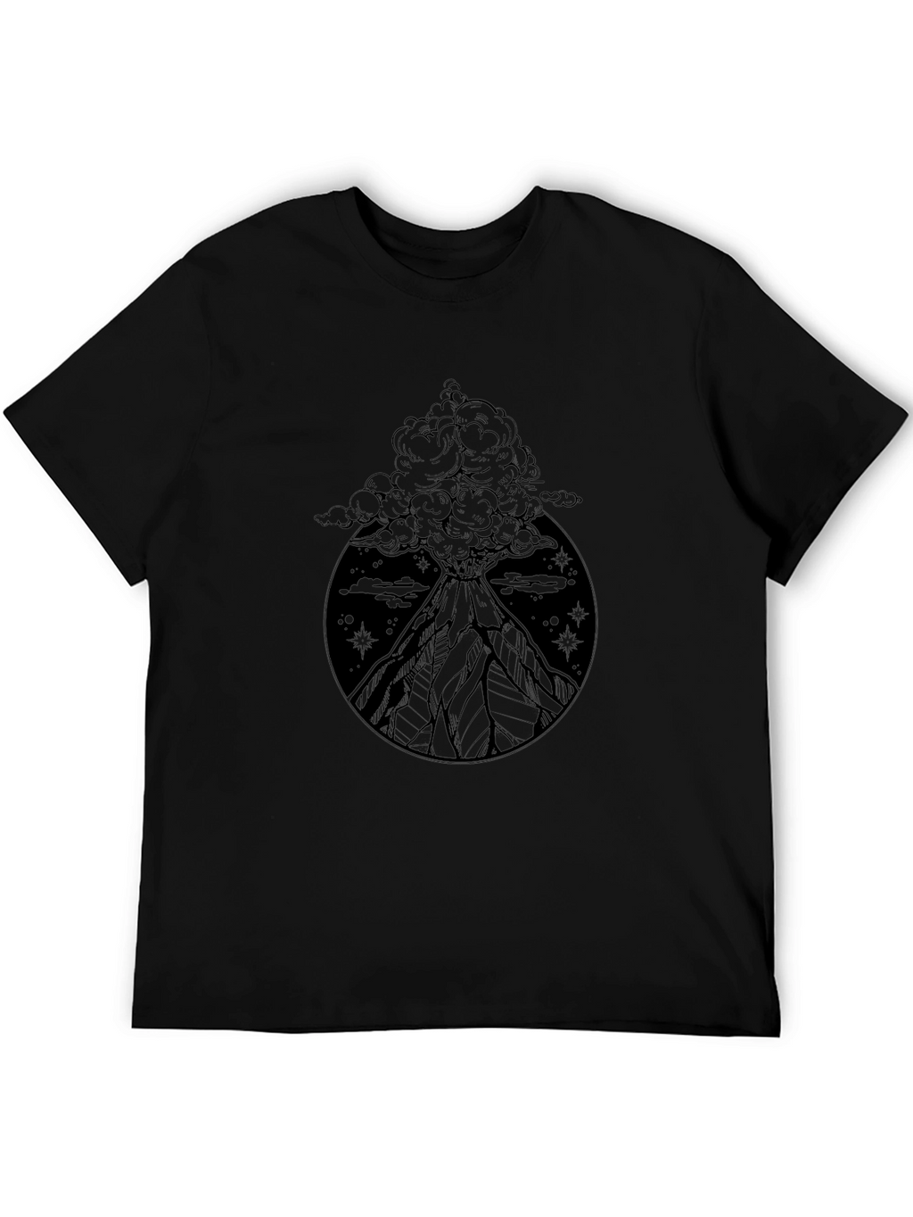 Volcano Eruption Graphic Tee - Black