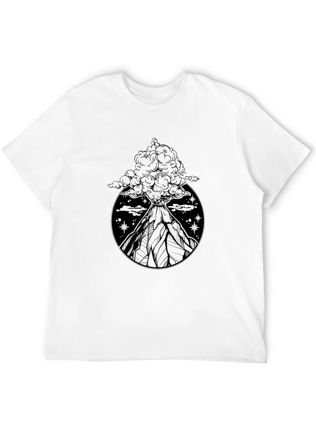 Volcano Eruption Graphic Tee - Black