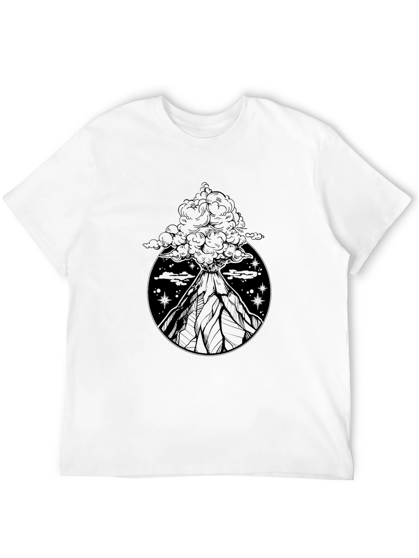 Volcano Eruption Graphic Tee - Black