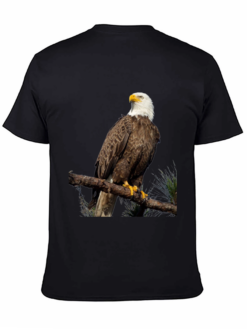 Bald Eagle Graphic Print Black T-Shirt