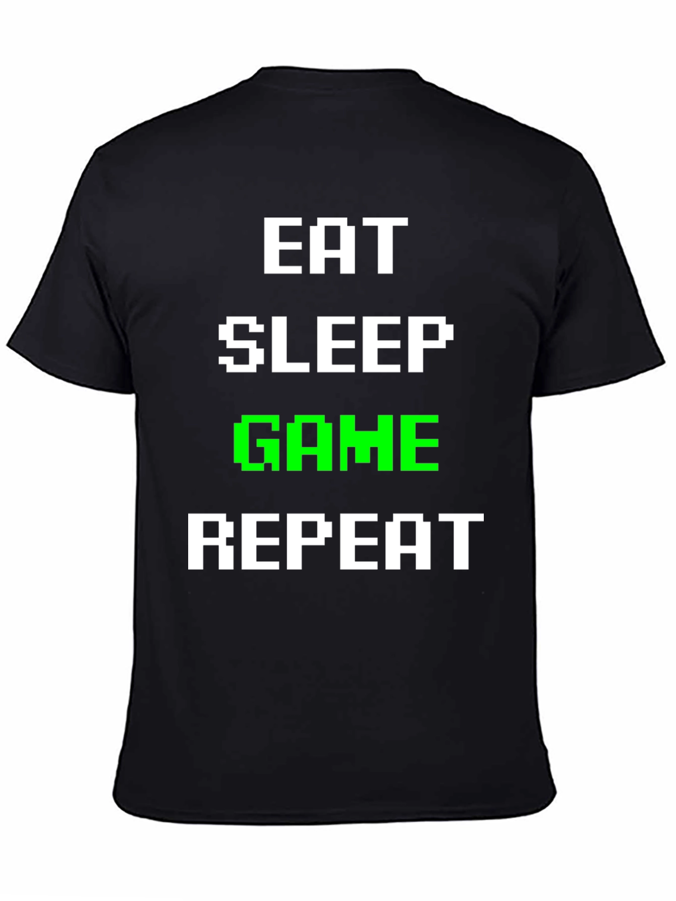 Eat Sleep Game Repeat Gamer T-Shirt - Black