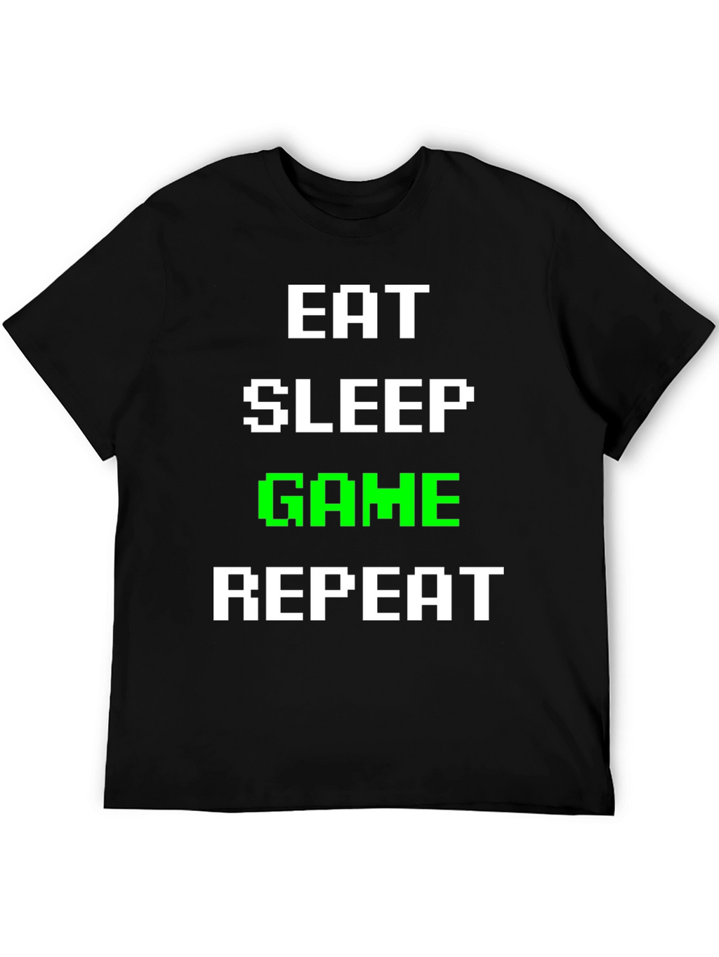 Eat Sleep Game Repeat Gamer T-Shirt - Black