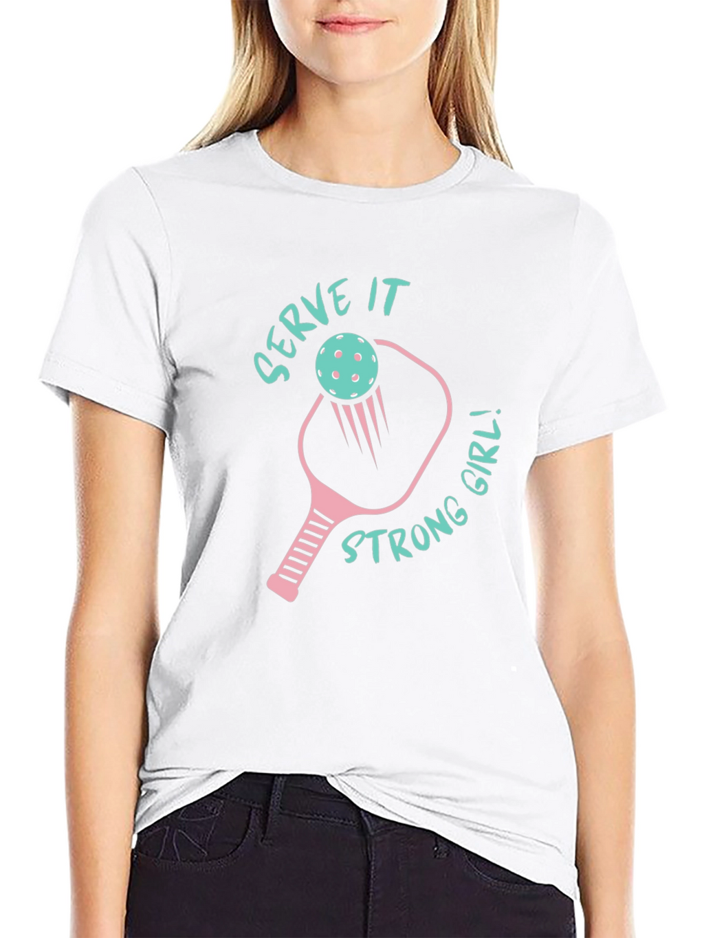 Serve It Strong Girl Pickleball Graphic Tee