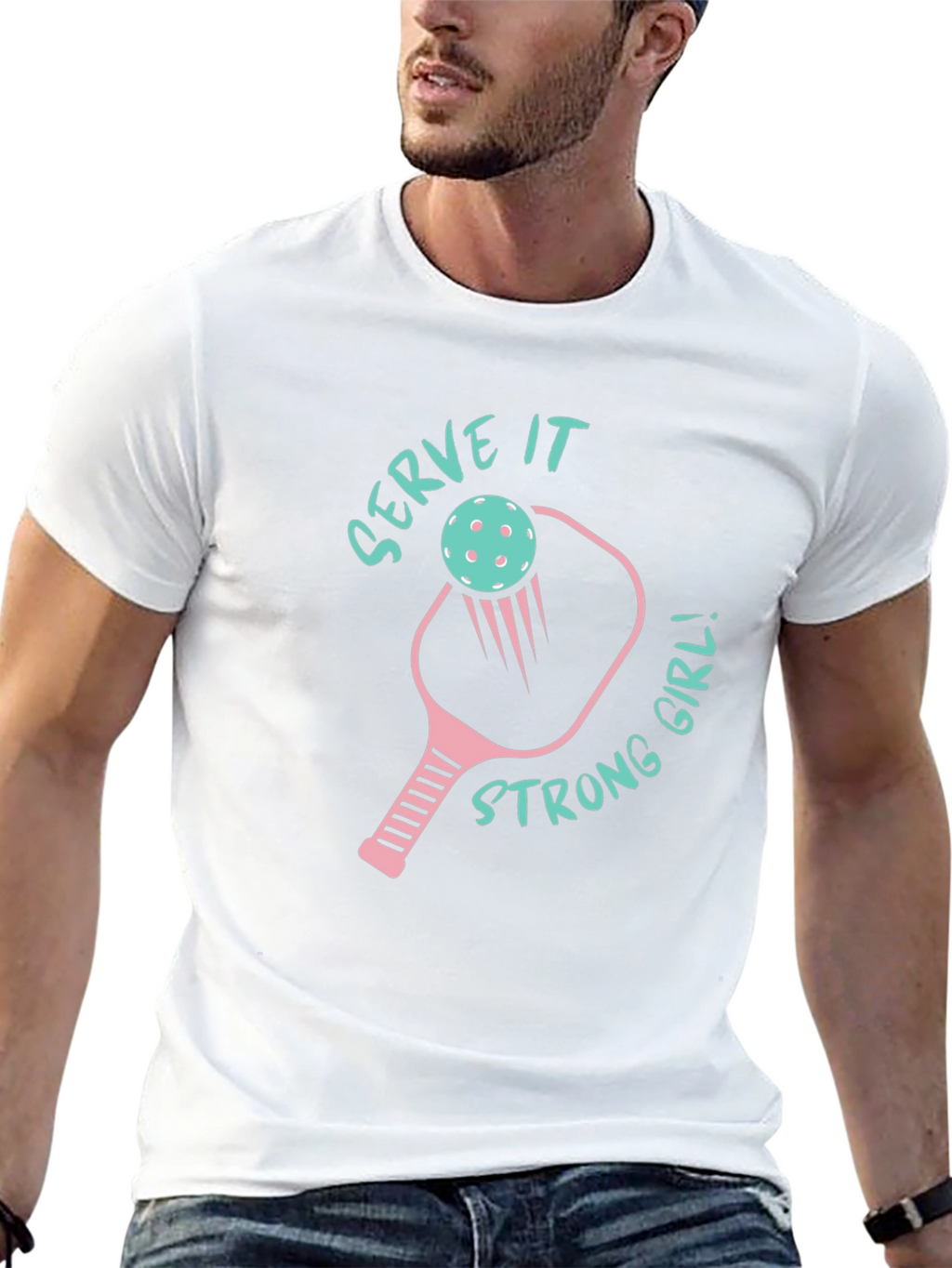 Serve It Strong Girl Pickleball Graphic Tee
