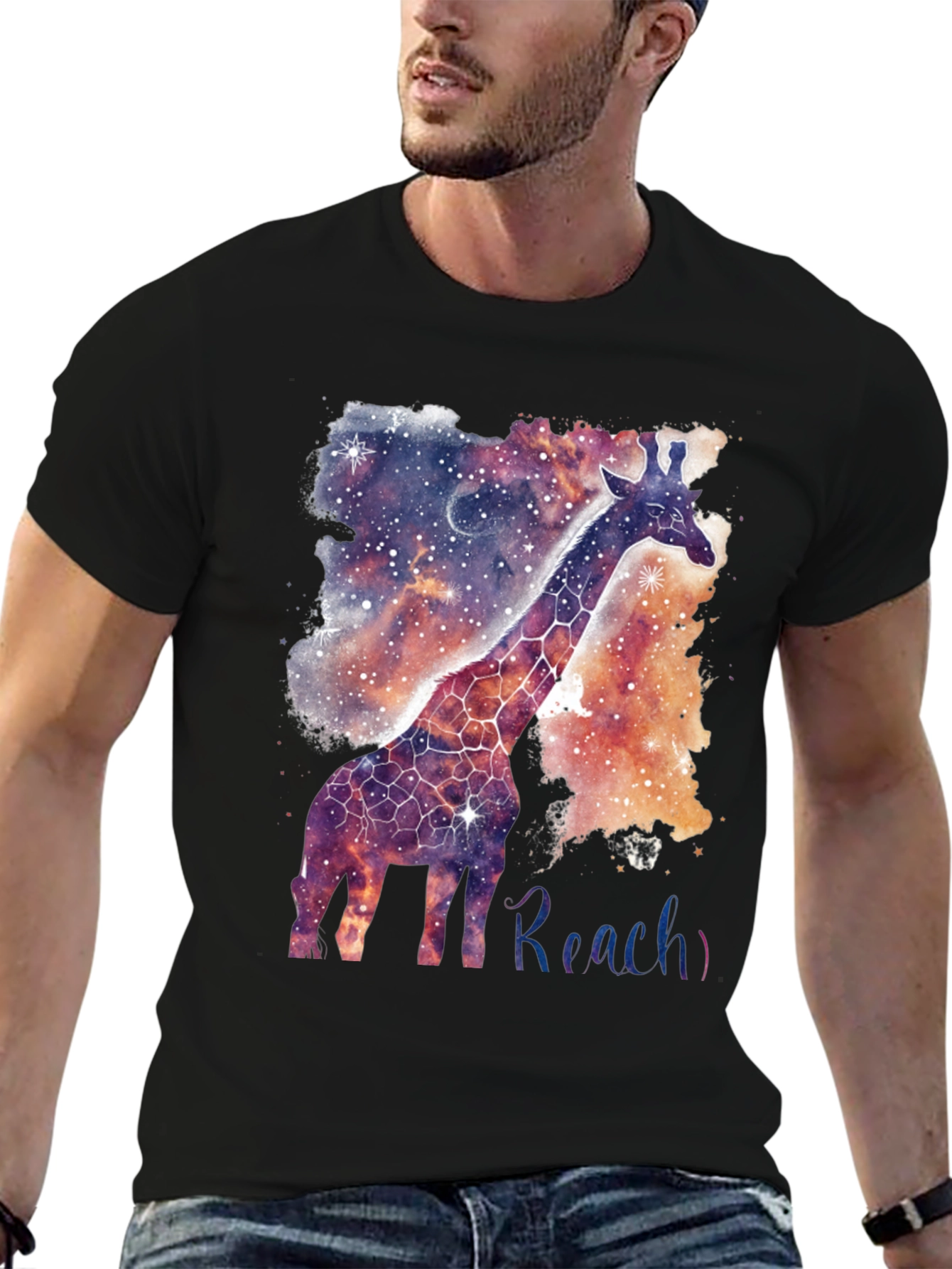 Galaxy Giraffe Graphic Tee - Reach for the Stars!