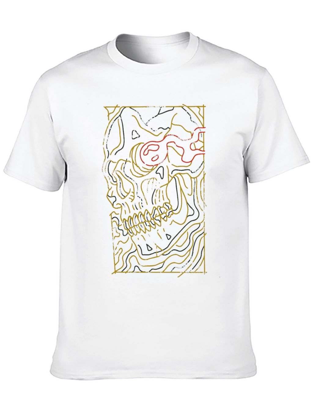 Skull Contour Graphic Tee - Modern Streetwear Style