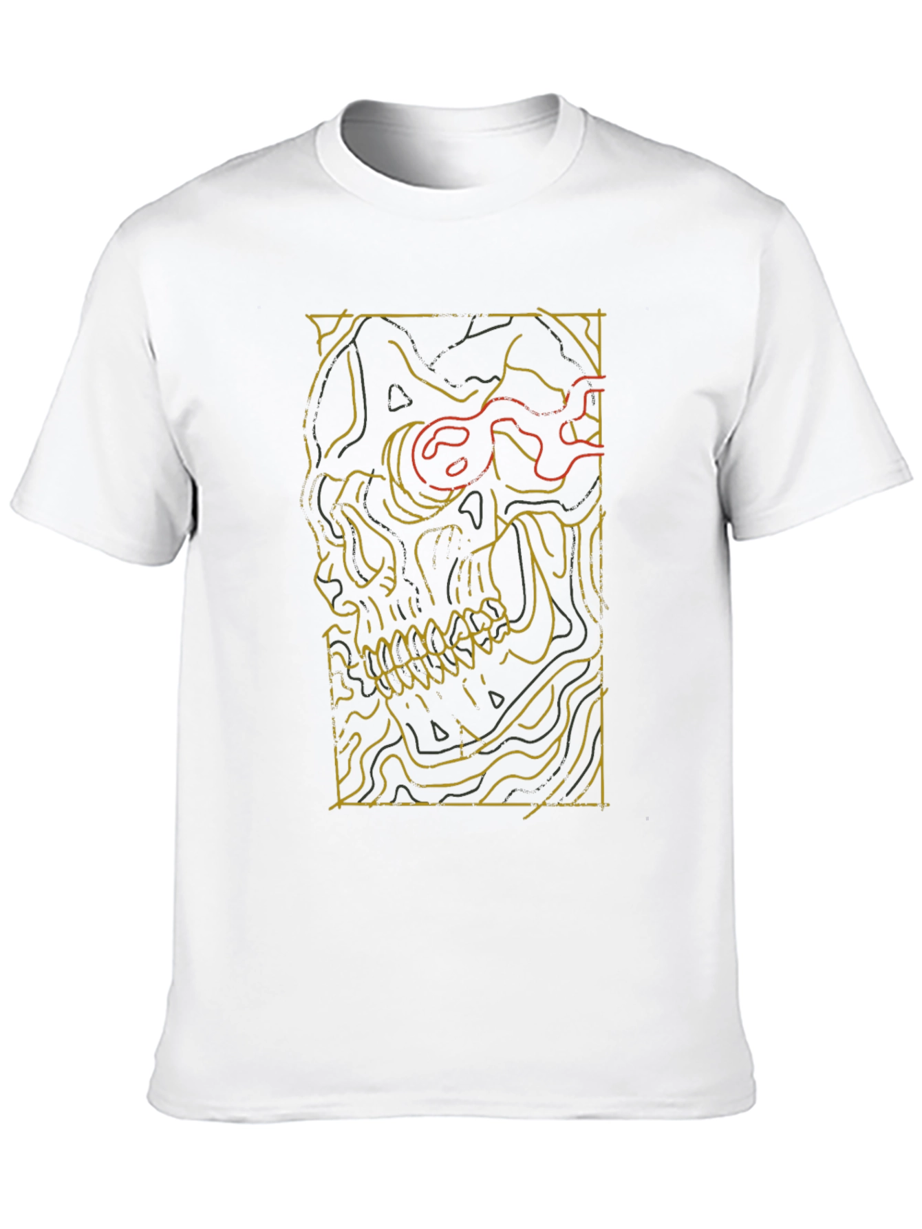 Skull Contour Graphic Tee - Modern Streetwear Style