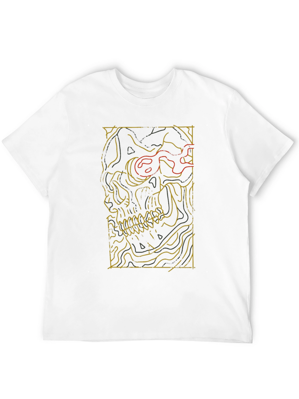 Skull Contour Graphic Tee - Modern Streetwear Style