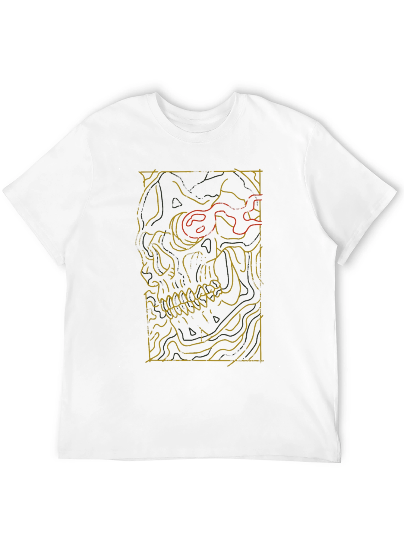 Skull Contour Graphic Tee - Modern Streetwear Style