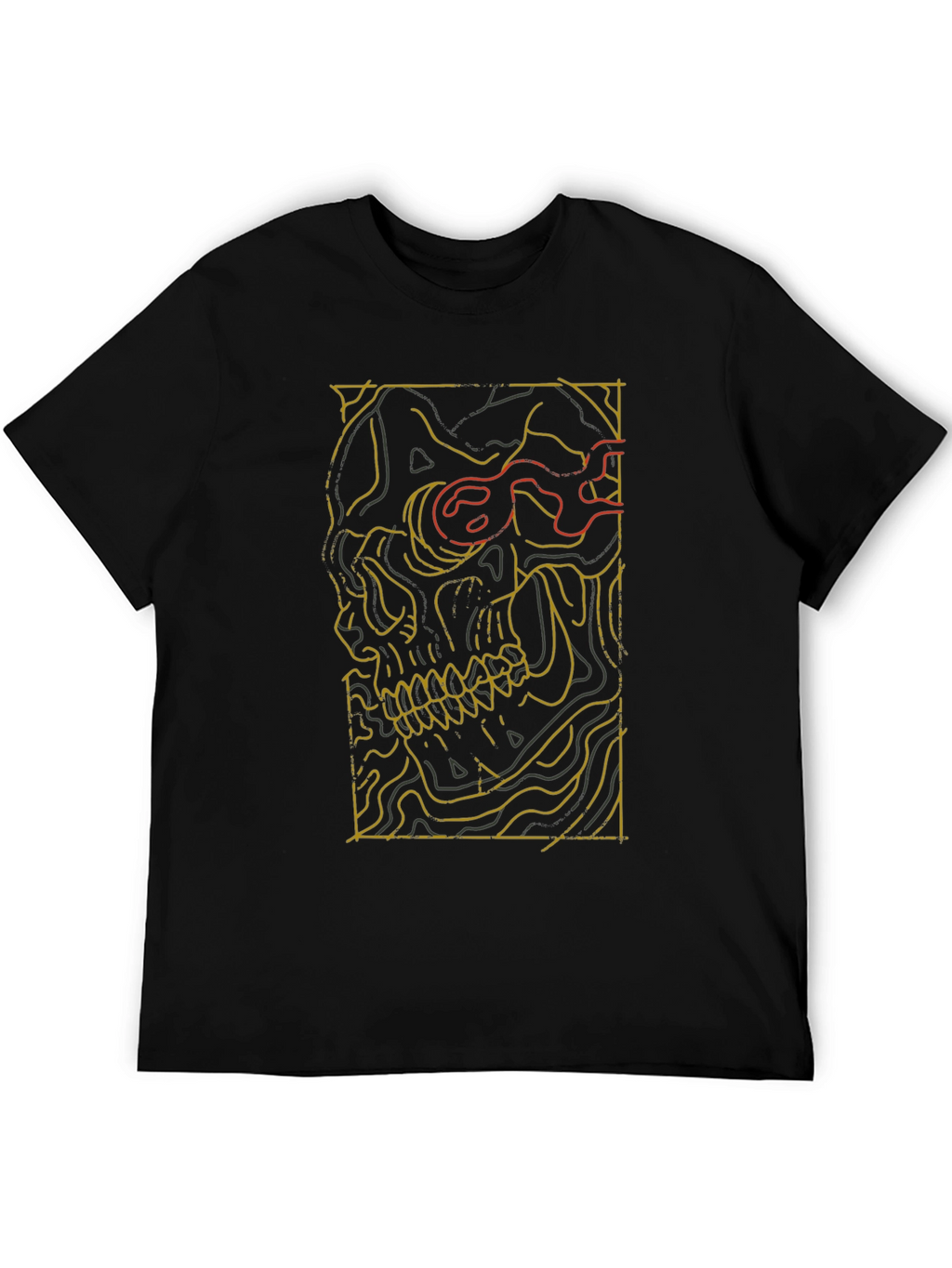 Skull Contour Graphic Tee - Modern Streetwear Style