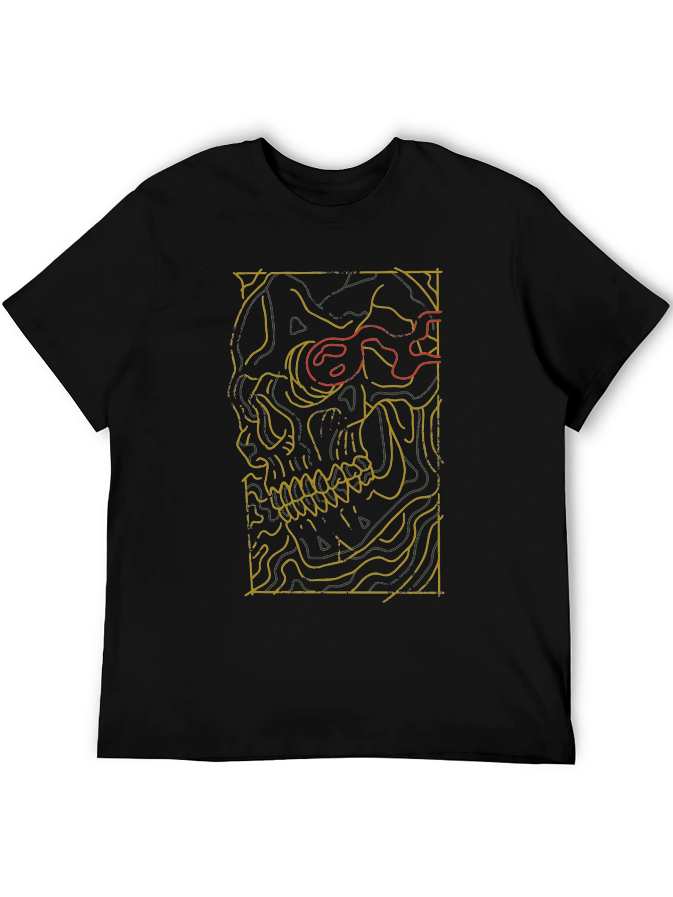 Skull Contour Graphic Tee - Modern Streetwear Style