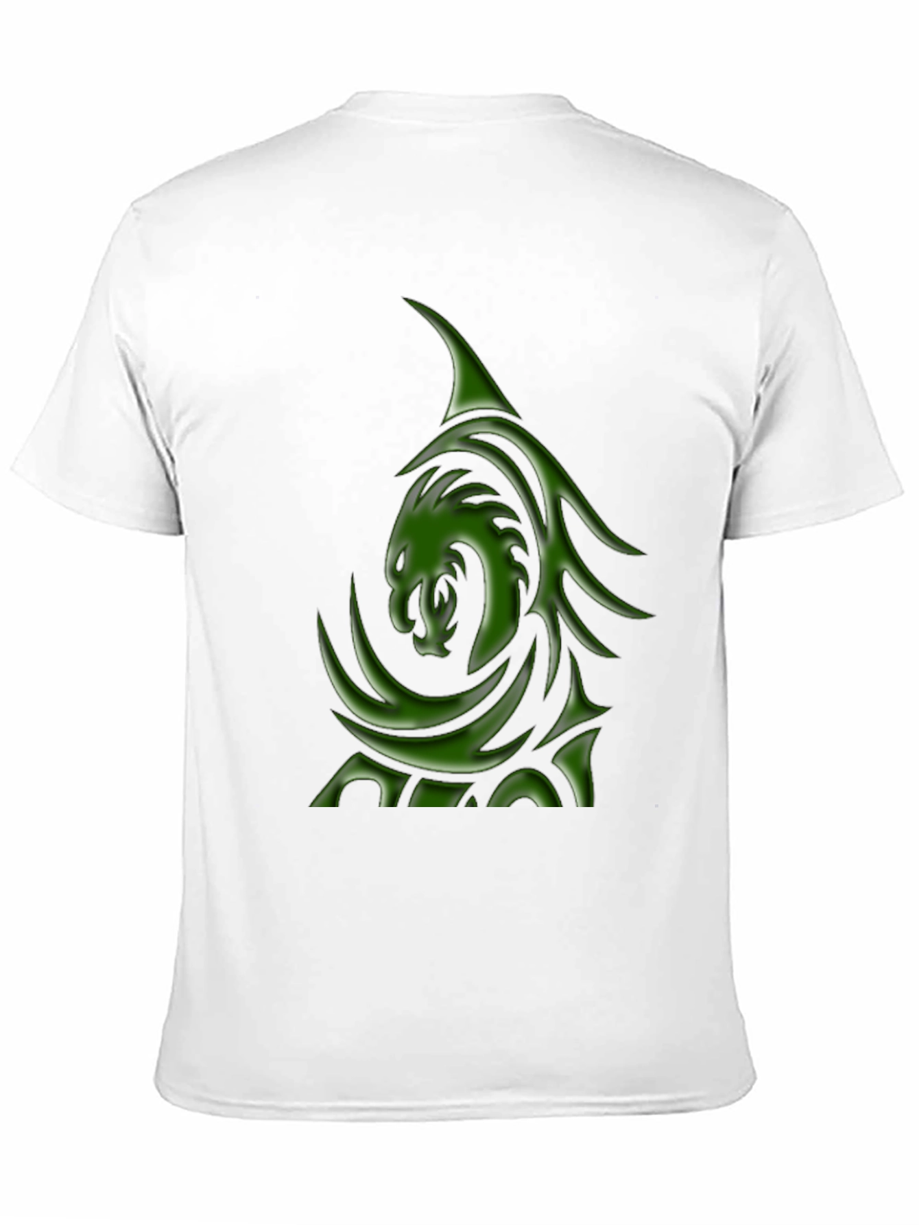 Mens Black T-Shirt with Green Dragon Graphic