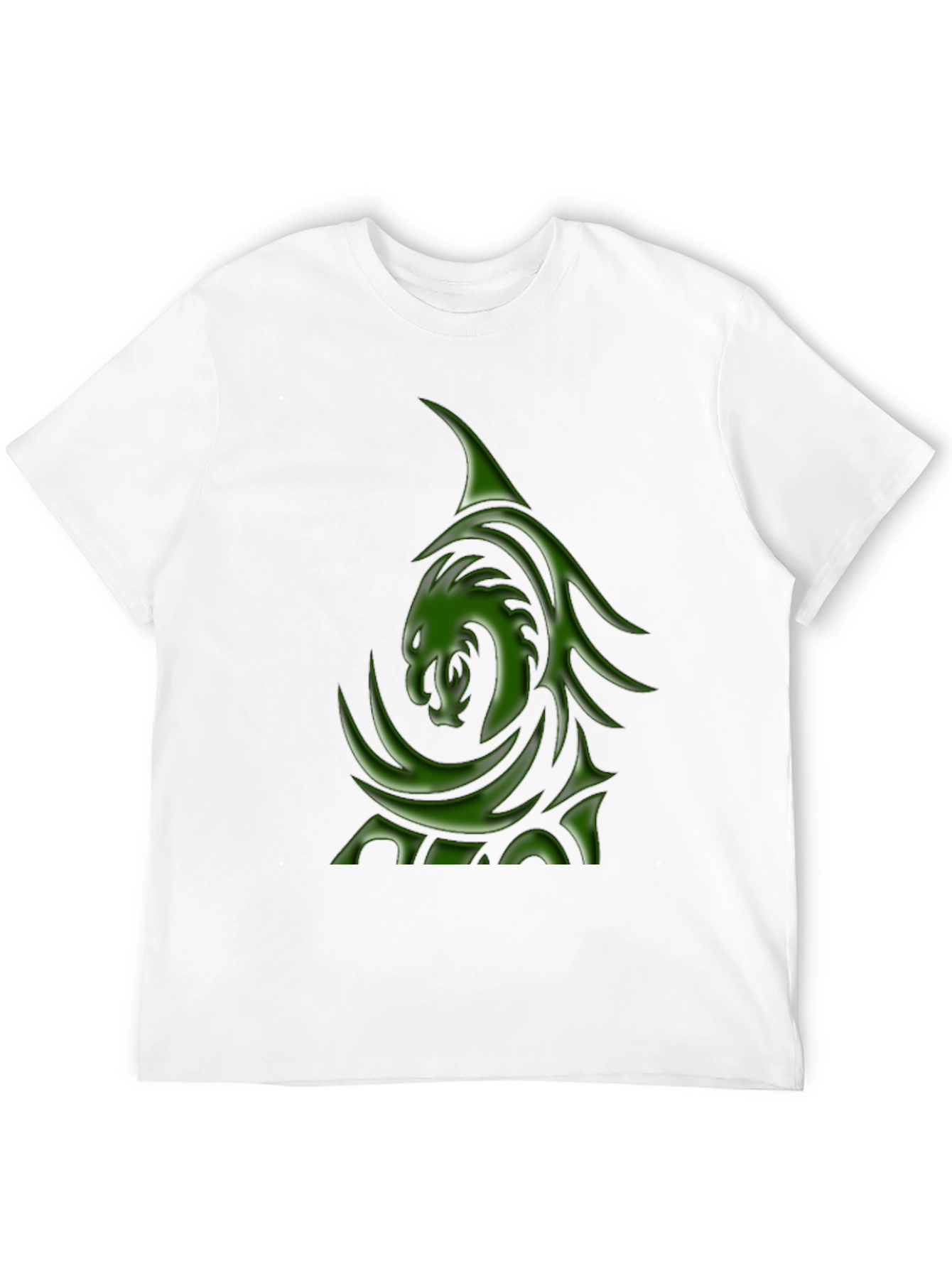 Mens Black T-Shirt with Green Dragon Graphic