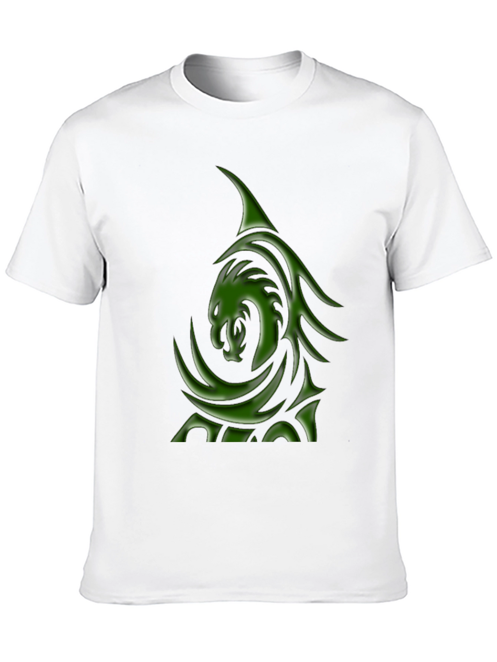 Mens Black T-Shirt with Green Dragon Graphic