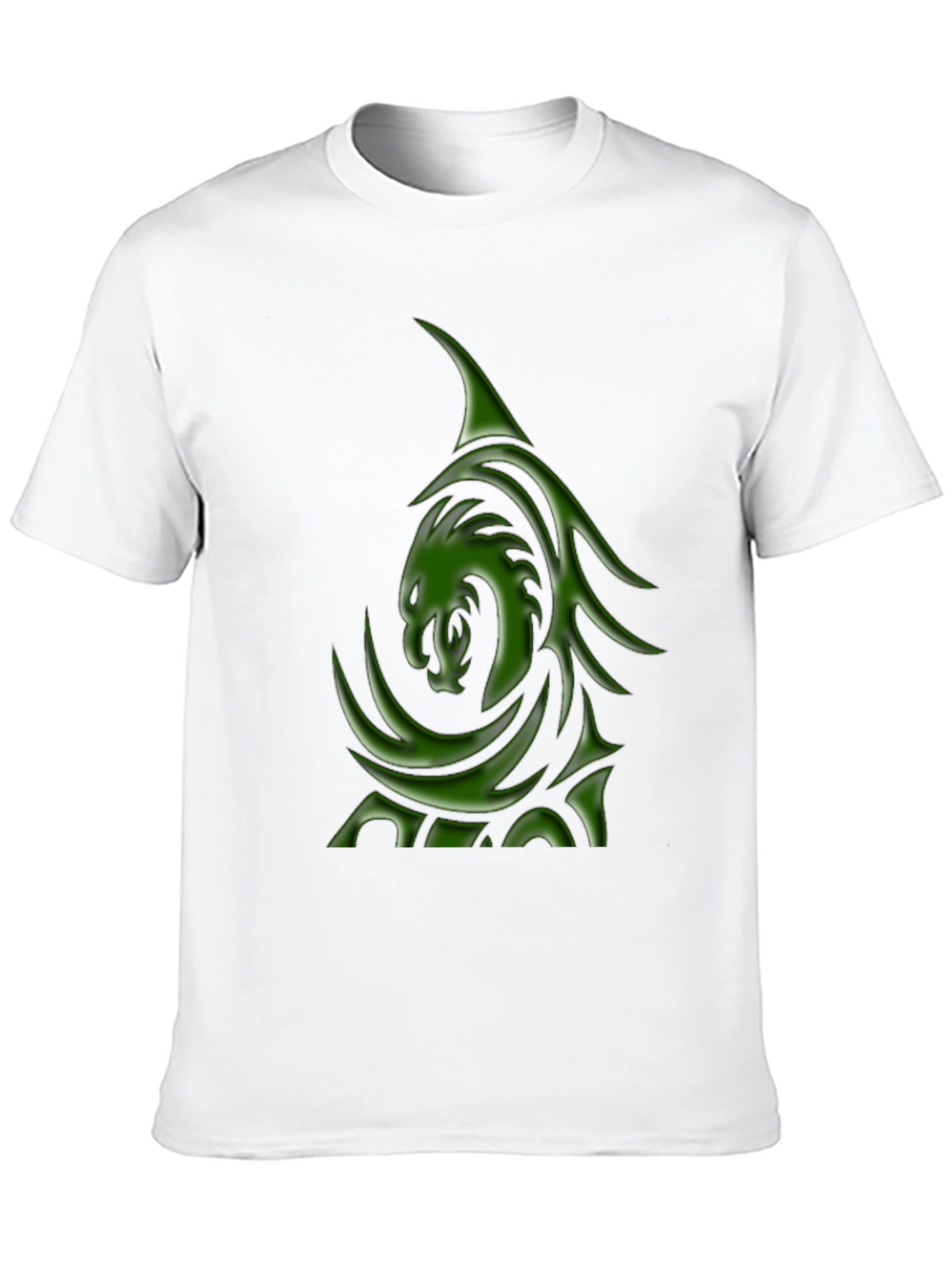 Mens Black T-Shirt with Green Dragon Graphic