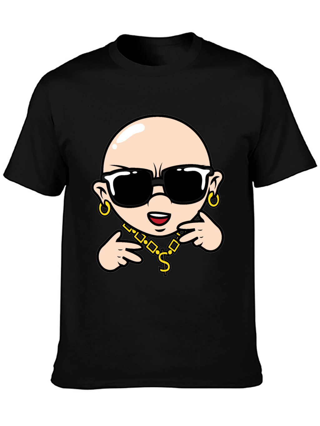 Cool Cartoon Character Black T-Shirt
