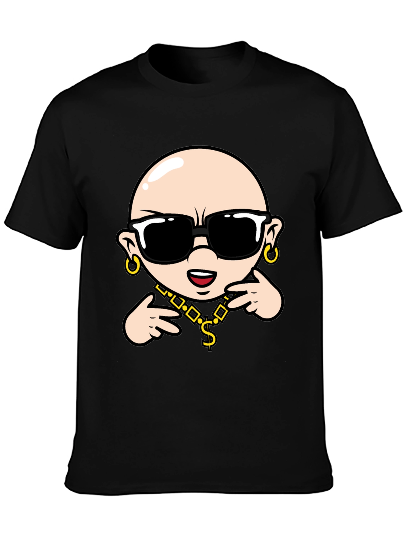 Cool Cartoon Character Black T-Shirt