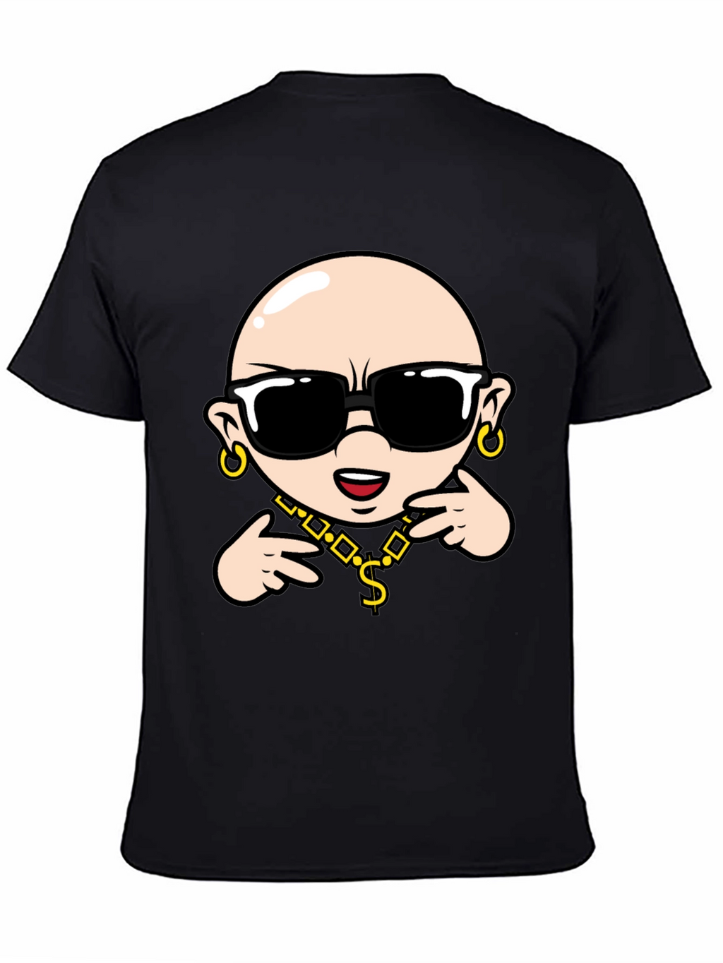 Cool Cartoon Character Black T-Shirt