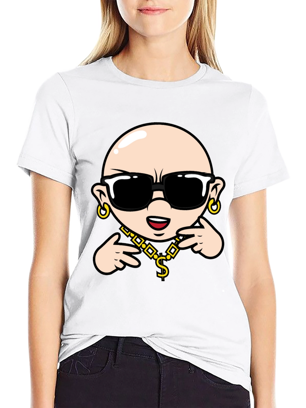 Cool Cartoon Character Black T-Shirt