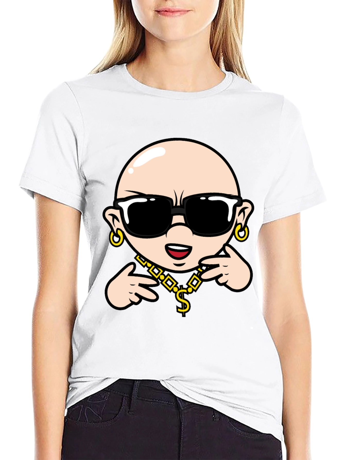 Cool Cartoon Character Black T-Shirt