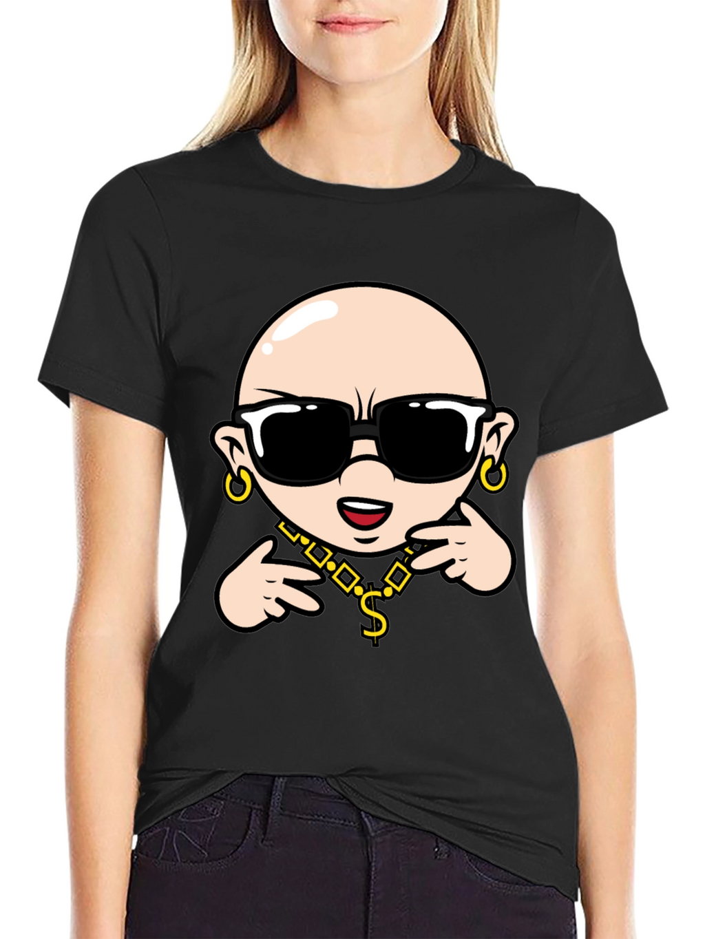 Cool Cartoon Character Black T-Shirt