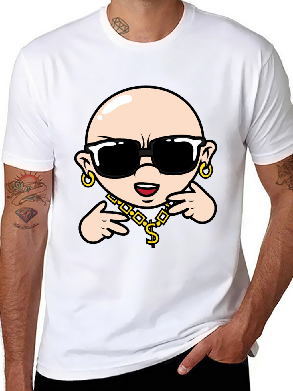 Cool Cartoon Character Black T-Shirt