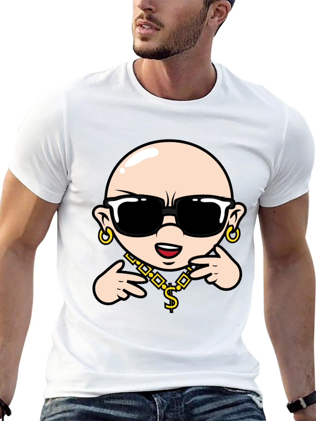 Cool Cartoon Character Black T-Shirt