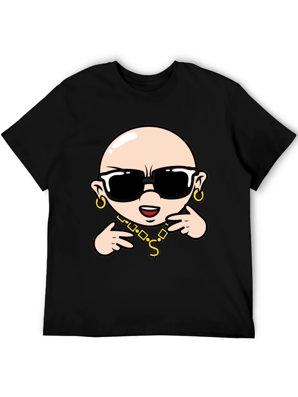 Cool Cartoon Character Black T-Shirt