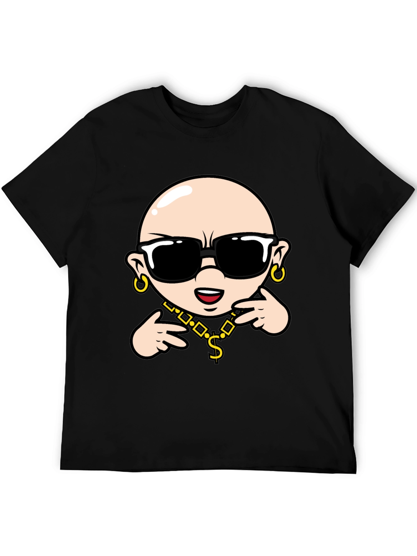 Cool Cartoon Character Black T-Shirt