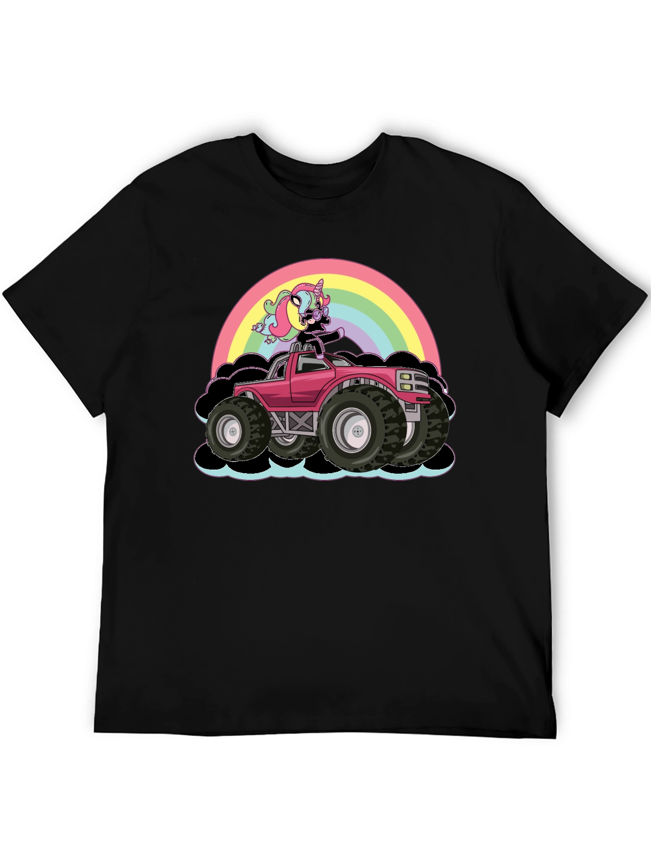 Unicorn Monster Truck T-Shirt - Rainbow Design