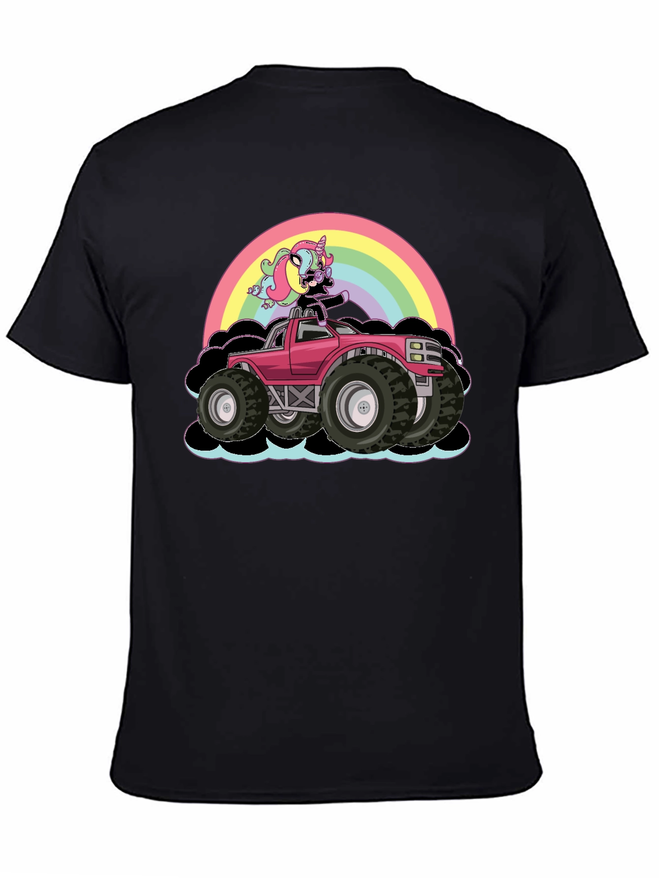 Unicorn Monster Truck T-Shirt - Rainbow Design