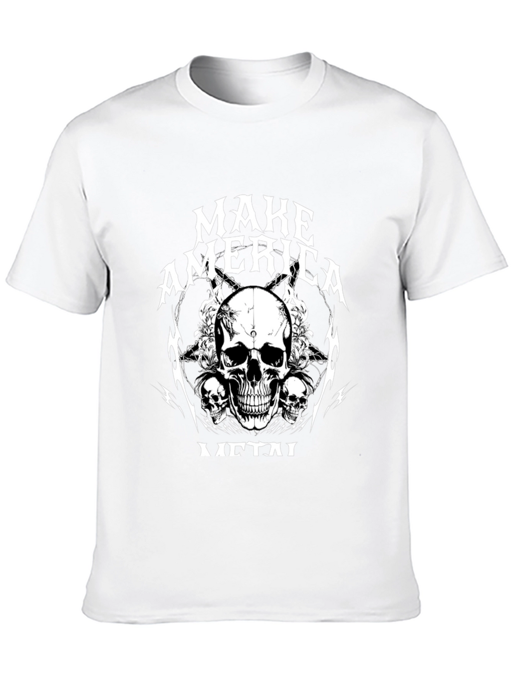 Make America Metal Skull Graphic Black T-Shirt