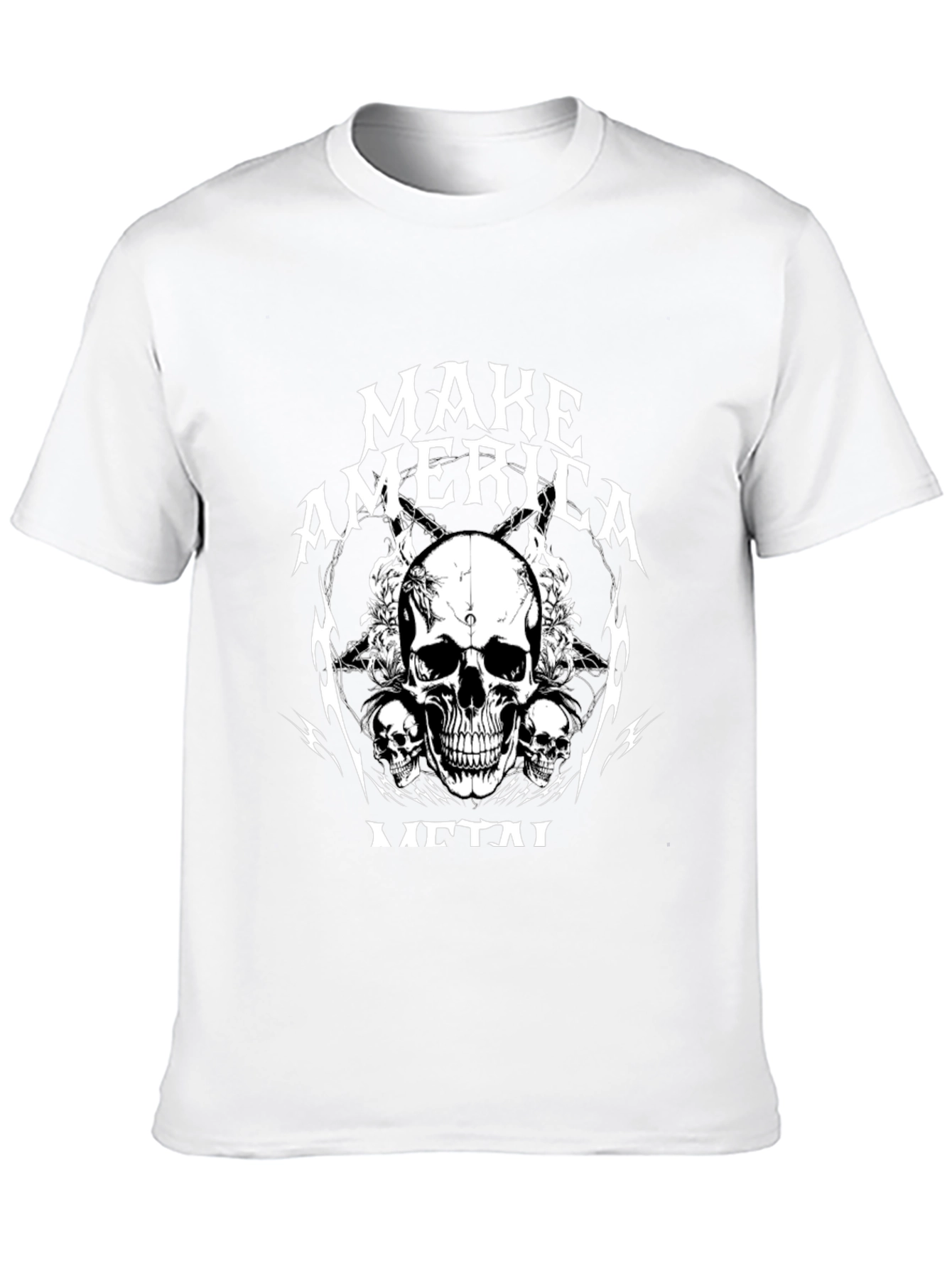 Make America Metal Skull Graphic Black T-Shirt