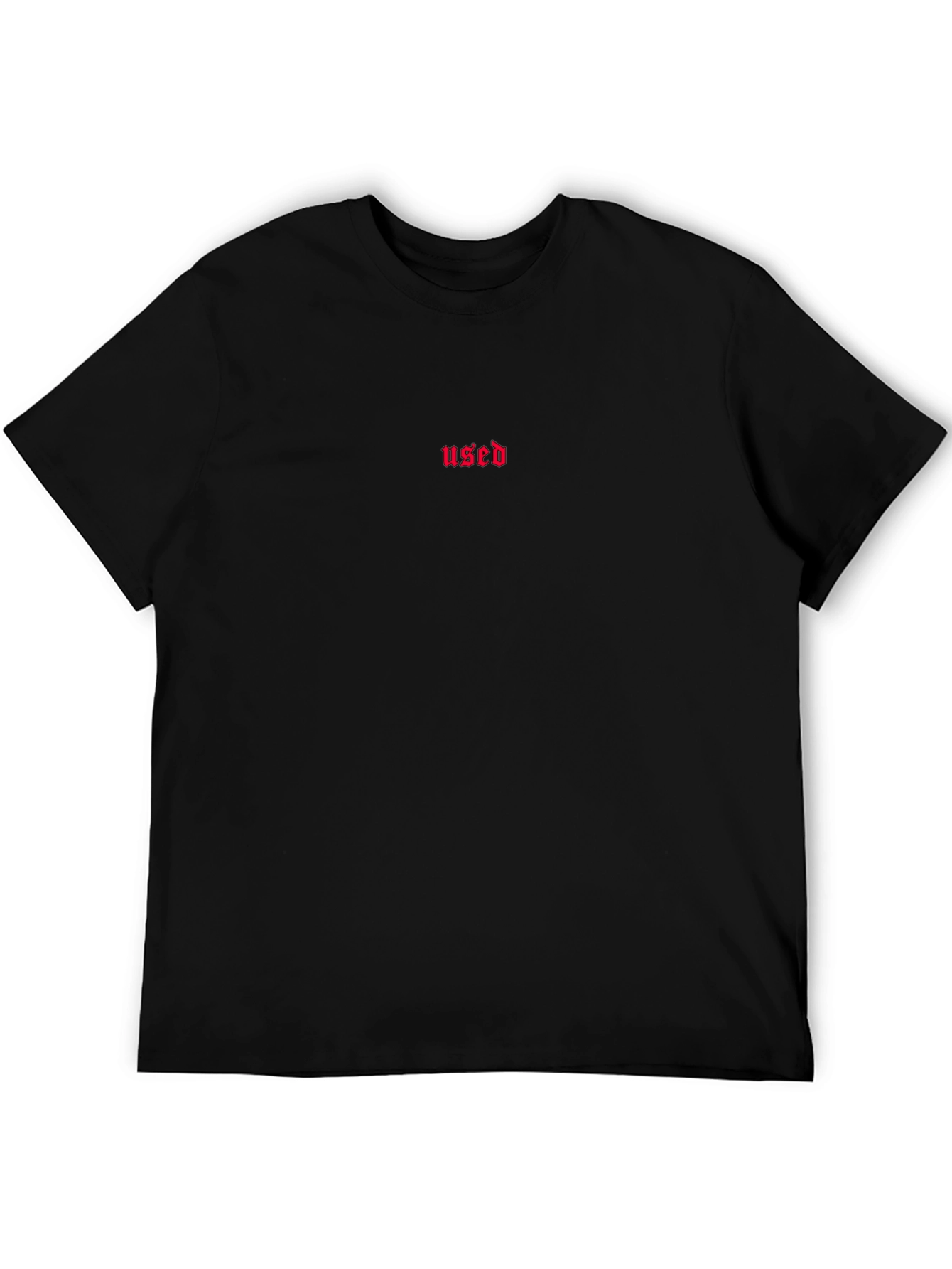 Used Text Graphic Black T-Shirt