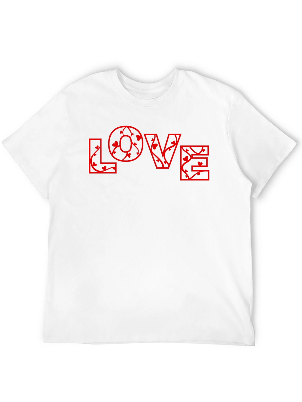 Floral LOVE Print Black T-Shirt