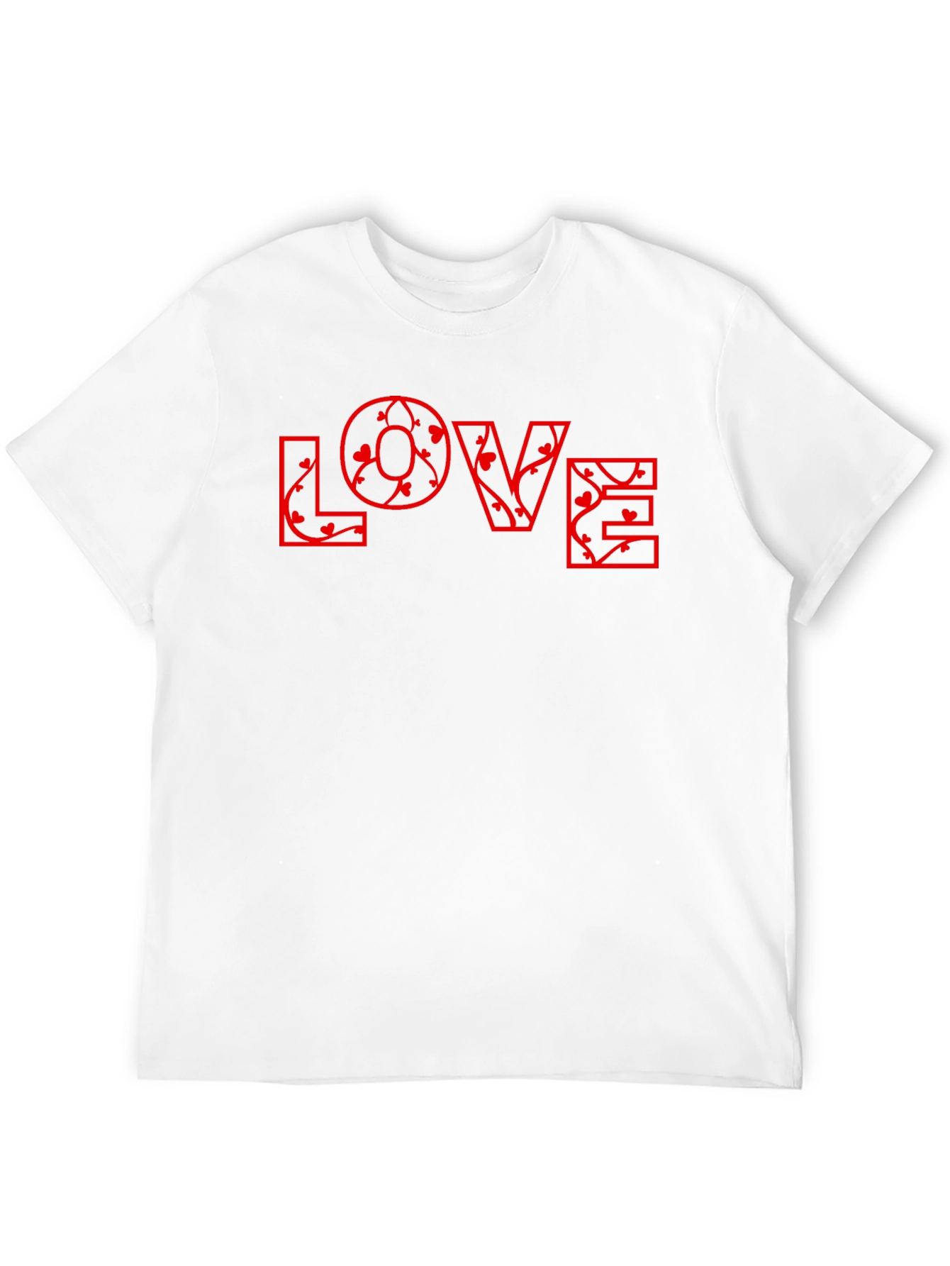 Floral LOVE Print Black T-Shirt