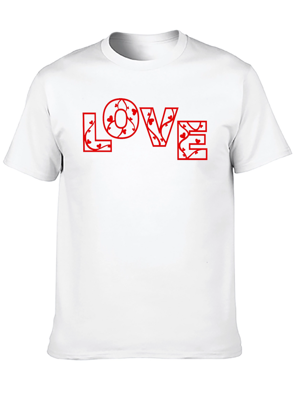 Floral LOVE Print Black T-Shirt