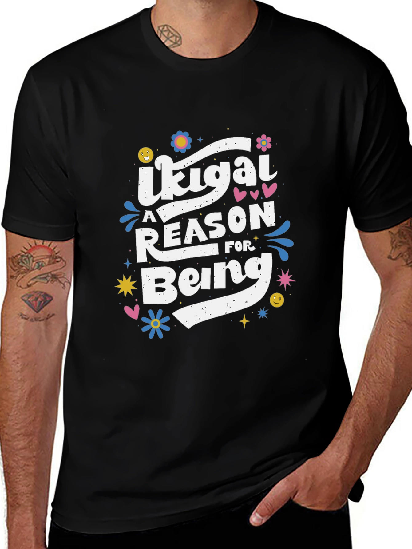 Ikigai Reason For Being Graphic T-Shirt - Black