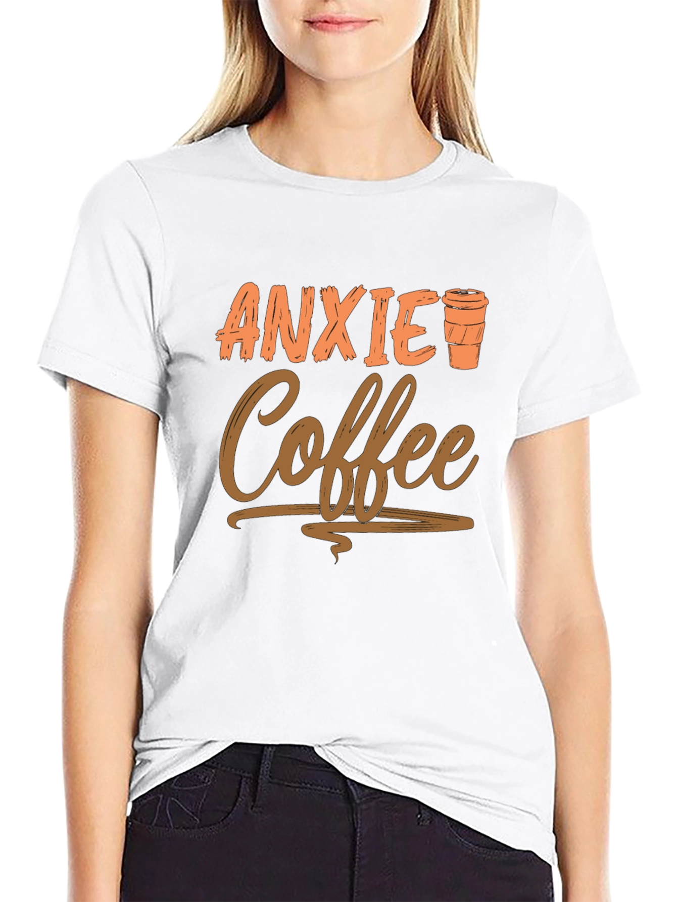 Anxiety Coffee Graphic Tee - Relaxed Style