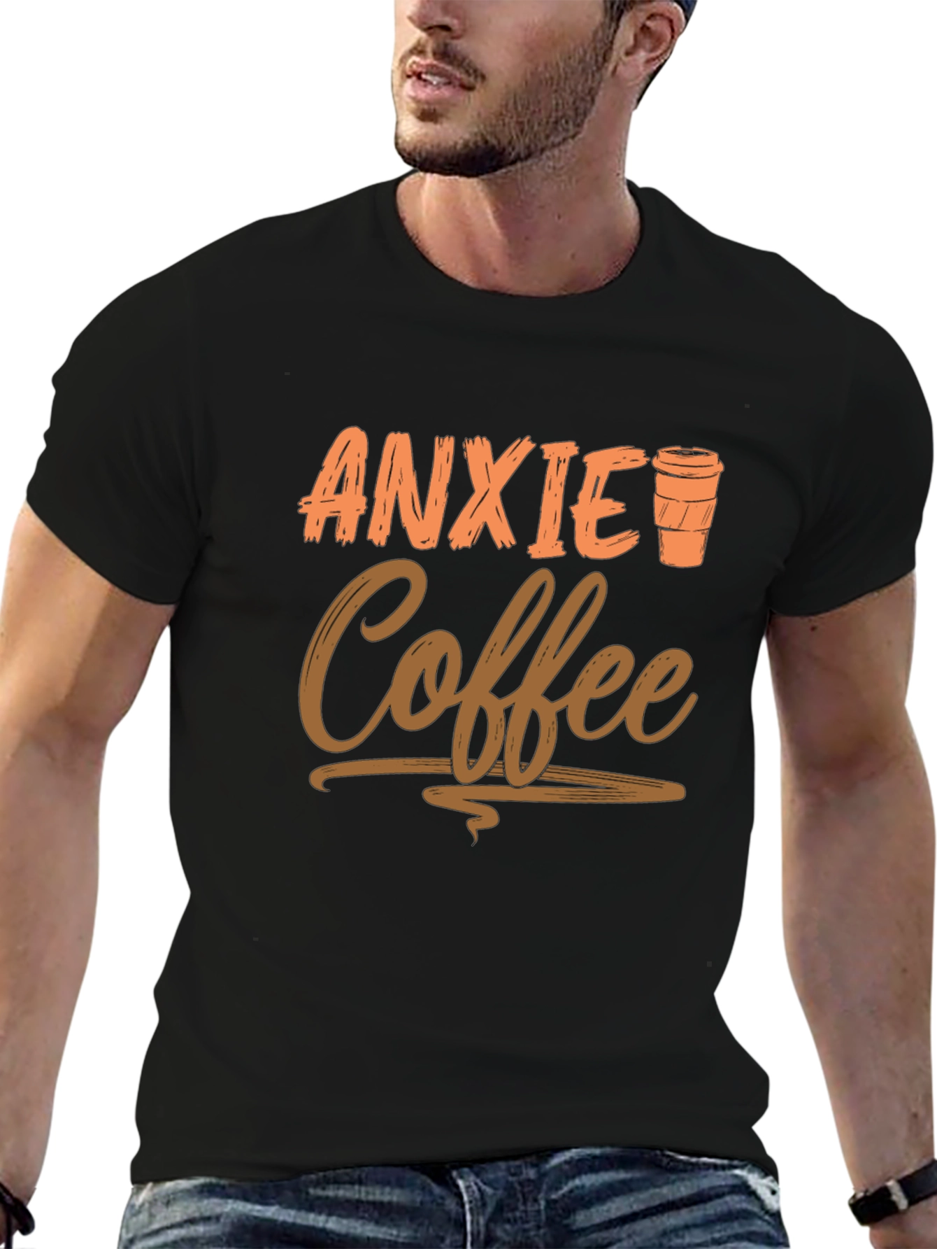 Anxiety Coffee Graphic Tee - Relaxed Style