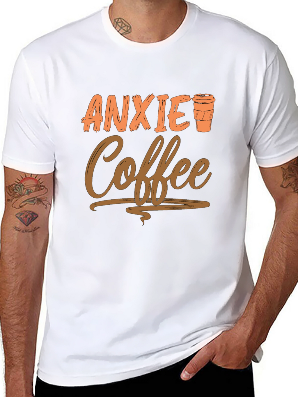 Anxiety Coffee Graphic Tee - Relaxed Style