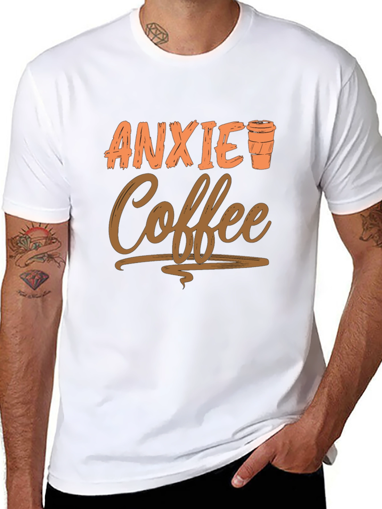Anxiety Coffee Graphic Tee - Relaxed Style