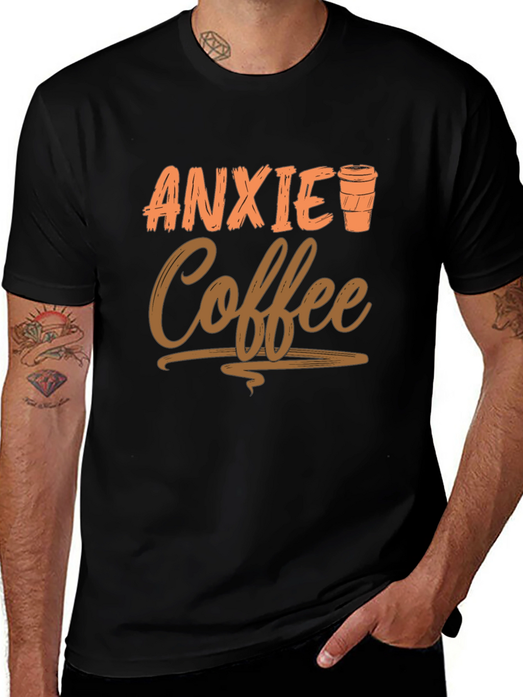 Anxiety Coffee Graphic Tee - Relaxed Style