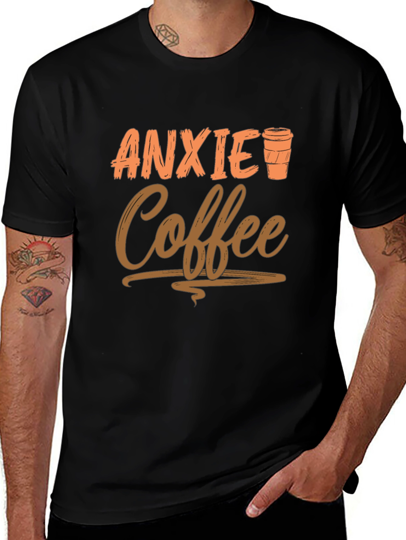 Anxiety Coffee Graphic Tee - Relaxed Style