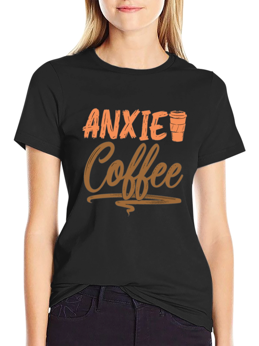 Anxiety Coffee Graphic Tee - Relaxed Style