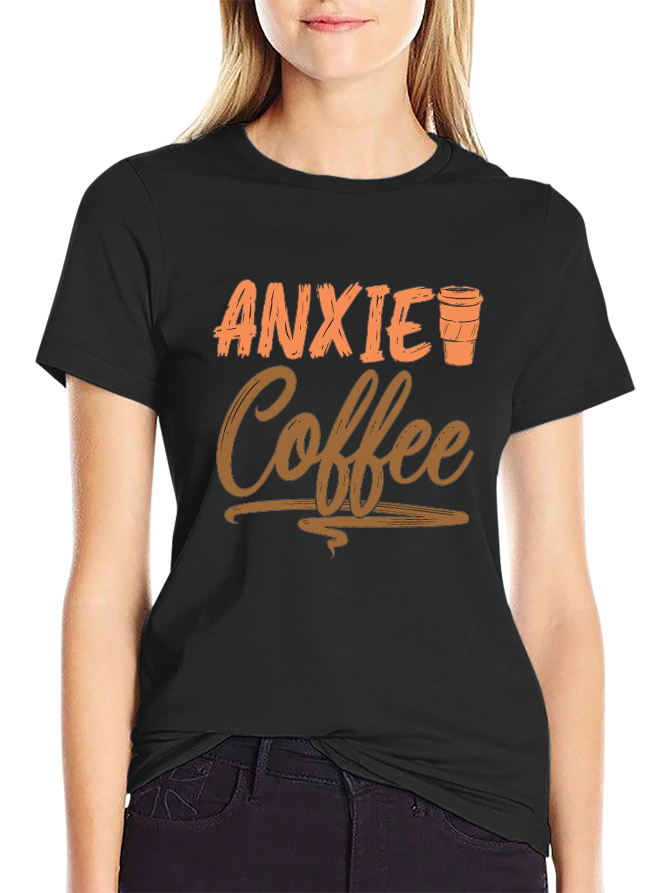 Anxiety Coffee Graphic Tee - Relaxed Style