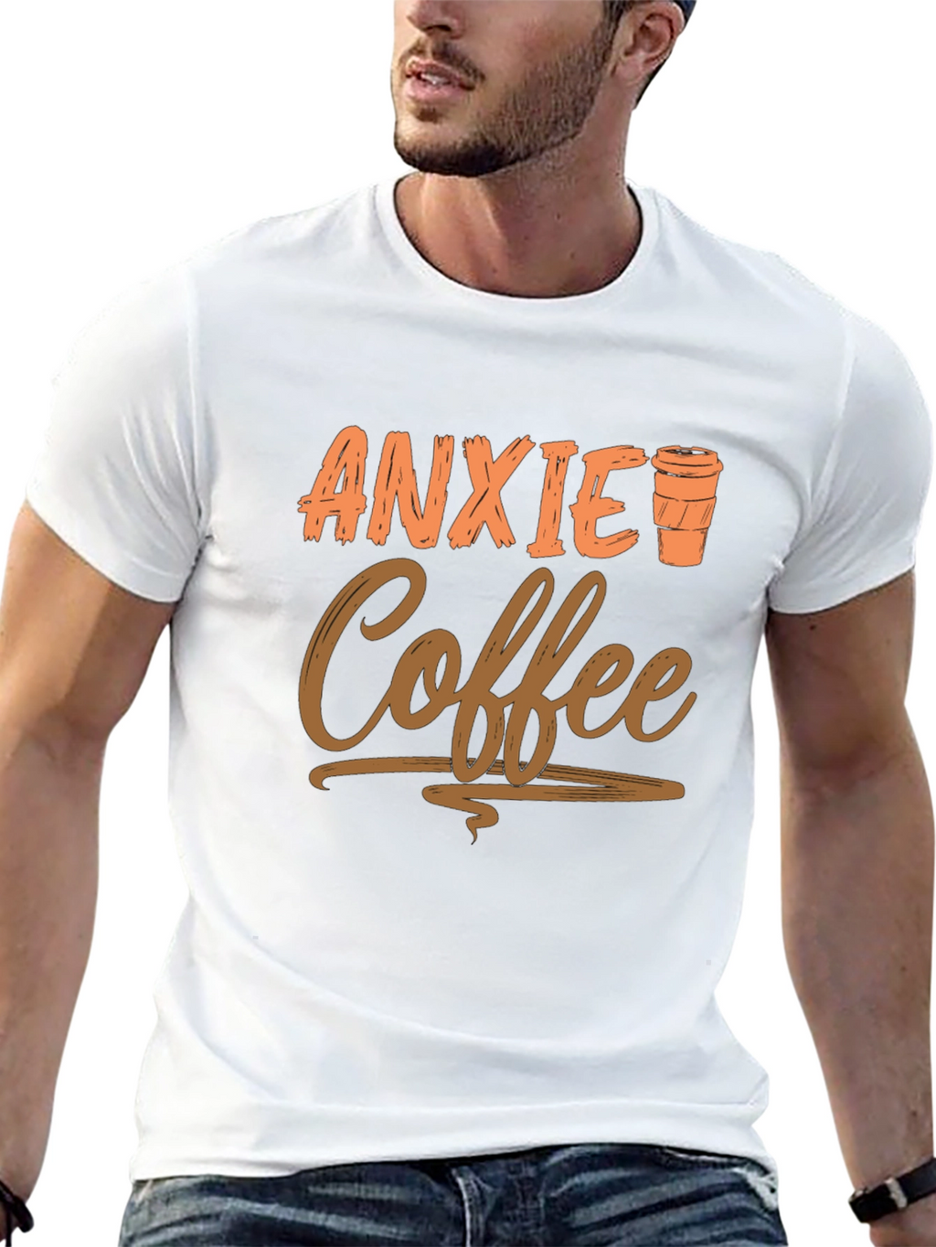 Anxiety Coffee Graphic Tee - Relaxed Style