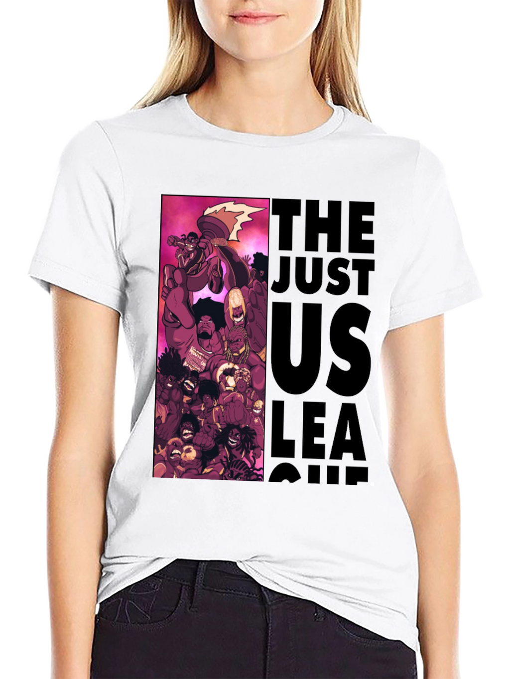 The Just Us League Black Graphic Tee