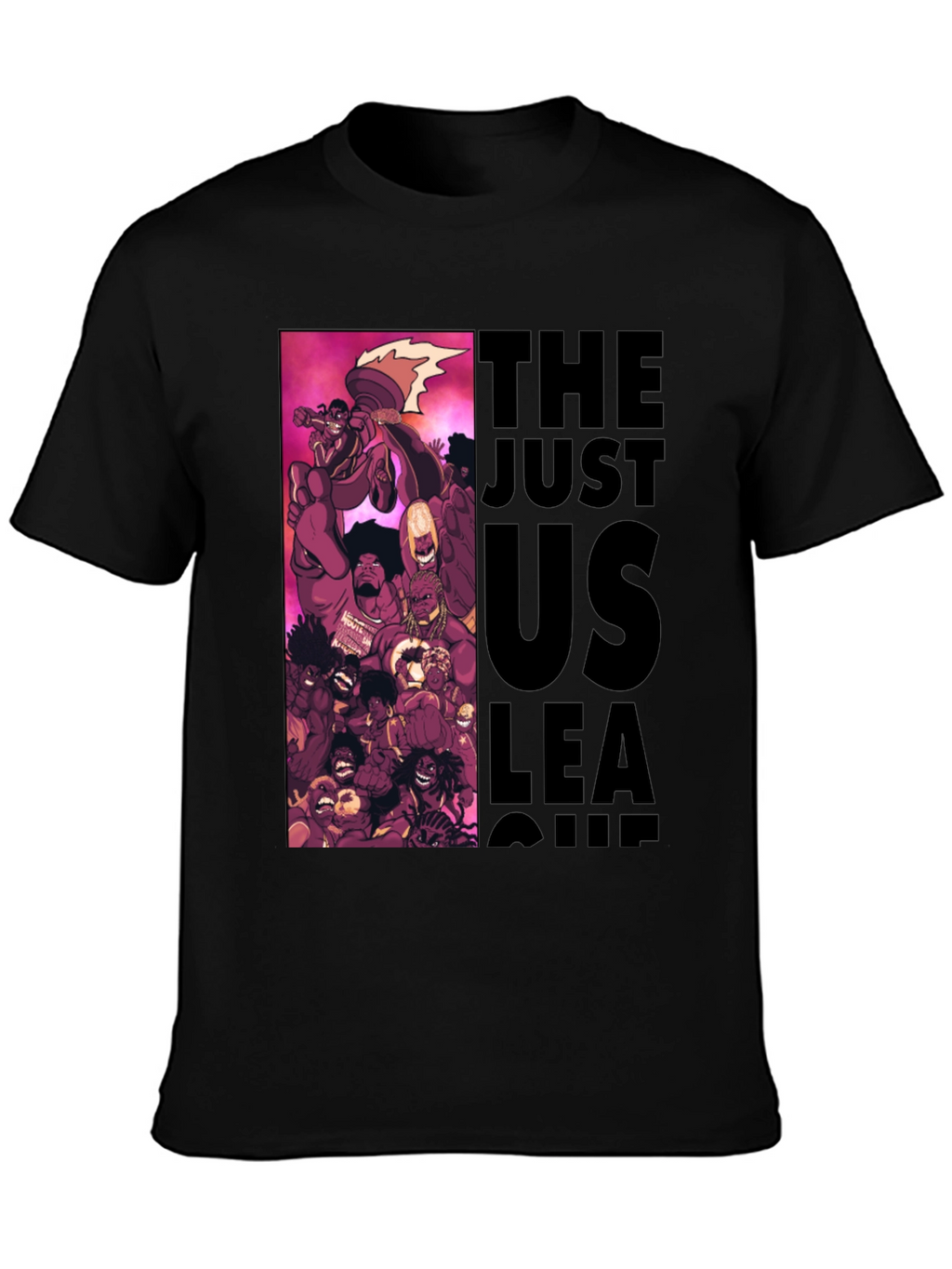 The Just Us League Black Graphic Tee
